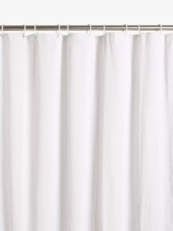 John Lewis Textured Seersucker Recycled Polyester Shower Curtain, White - thumbnail 1