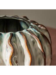 Neptune Lavington Round Stoneware Vase, H22cm, Blue - thumbnail 2