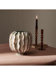 Neptune Lavington Round Stoneware Vase, H22cm, Blue - thumbnail 3