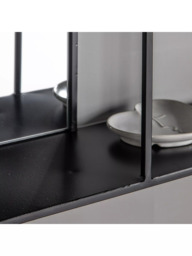 Gallery Direct Lombardy Rectangular Metal Frame 3 Shelf Wall Mirror, 65 x 60cm, Black - thumbnail 3