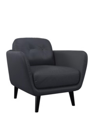John Lewis Arlo Leather Armchair, Dark Leg - thumbnail 1