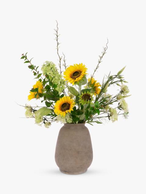 Floralsilk Artificial Sunlit Meadow Flower Arrangement in Vase, 76cm, Yellow