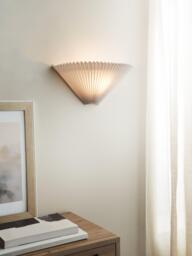 John Lewis Pleated Fan Wall Light, White - thumbnail 6
