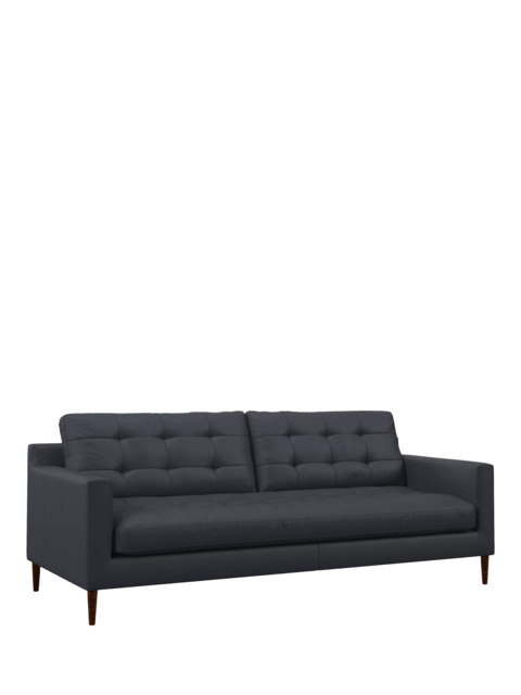 John Lewis Draper II Large 3 Seater Leather Sofa, Dark Leg - image 1