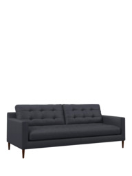 John Lewis Draper II Large 3 Seater Leather Sofa, Dark Leg