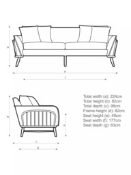 ercol for John Lewis Hexton Large 3 Seater Sofa, Vintage Ash Leg - thumbnail 2