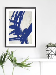 Brookpace Lascelles 'Nero 6' Abstract Framed Print & Mount, 75 x 55cm, Blue - thumbnail 2