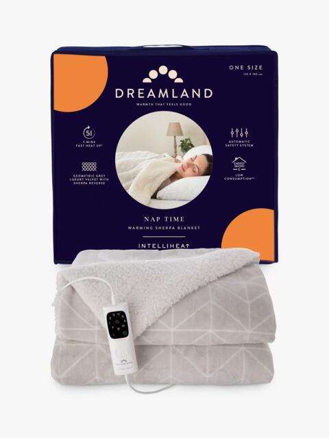 Dreamland Nap Time Sherpa Electric Blanket, Beige - image 1