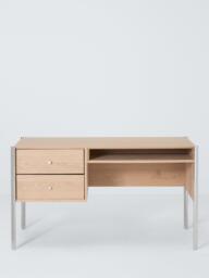 John Lewis Hansen Oak Wood 2 Drawer Desk, Natural - thumbnail 3