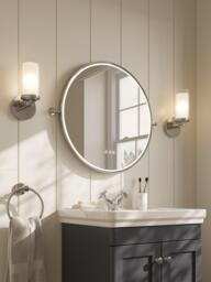 John Lewis Haworth Touch Control Illuminated Circular Bathroom Mirror - thumbnail 4