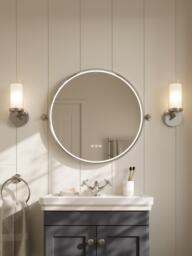 John Lewis Haworth Touch Control Illuminated Circular Bathroom Mirror - thumbnail 3