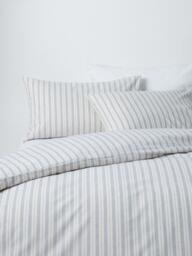 John lewis Ottawa Pure Brushed Cotton Stripe Bedding, Blue - thumbnail 1