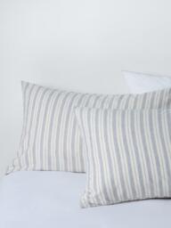 John lewis Ottawa Pure Brushed Cotton Stripe Bedding, Blue - thumbnail 3