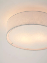 John Lewis Samantha Linen Flush Ceiling Light, White - thumbnail 5