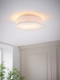 John Lewis Samantha Linen Flush Ceiling Light, White - thumbnail 6