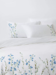 John Lewis Jasmine Border Pure Cotton Sateen Duvet Cover Set, 200 Thread Count - thumbnail 1