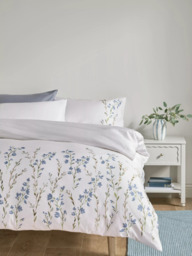 John Lewis Jasmine Border Pure Cotton Sateen Duvet Cover Set, 200 Thread Count - thumbnail 2