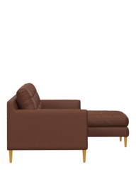 John Lewis Draper II RHF Chaise Leather Sofa, Light Leg - thumbnail 3