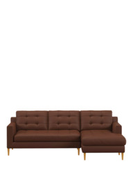 John Lewis Draper II RHF Chaise Leather Sofa, Light Leg - thumbnail 5