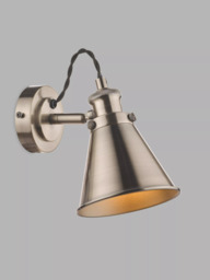 Laura Ashley Rufus Single Wall Light, Nickel - thumbnail 3