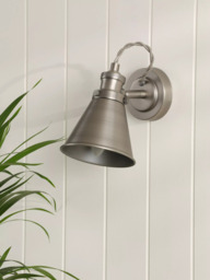 Laura Ashley Rufus Single Wall Light, Nickel - thumbnail 2