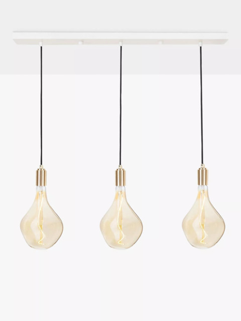 Tala Linear Bar Triple Pendant Ceiling Light with Voronoi II LED Bulbs, White - image 1