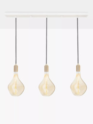 Tala Linear Bar Triple Pendant Ceiling Light with Voronoi II LED Bulbs, White - thumbnail 1