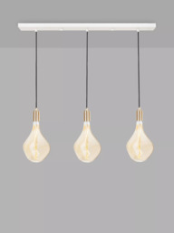 Tala Linear Bar Triple Pendant Ceiling Light with Voronoi II LED Bulbs, White - thumbnail 2