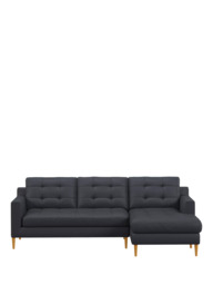 John Lewis Draper II RHF Chaise Leather Sofa, Light Leg - thumbnail 5