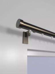 John Lewis Made to Order Select Gliding Curtain Pole with Stud Finial, Wall Fix, Dia.30mm - thumbnail 2