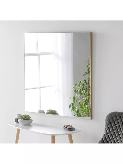Yearn Delicacy Square Wood Frame Wall Mirror, 80cm - image 1
