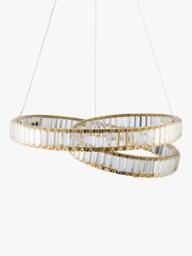 John Lewis Clarice Glass Swirl LED Hoop Pendant Ceiling Light, Gold Effect - thumbnail 4