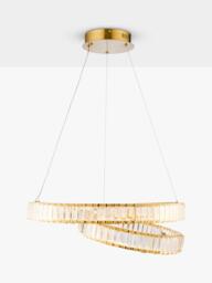 John Lewis Clarice Glass Swirl LED Hoop Pendant Ceiling Light, Gold Effect