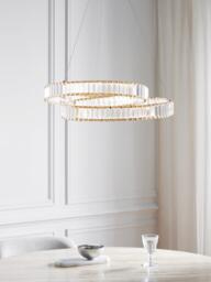 John Lewis Clarice Glass Swirl LED Hoop Pendant Ceiling Light, Gold Effect - thumbnail 2