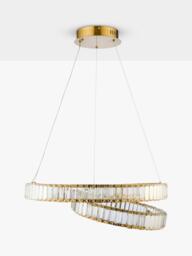 John Lewis Clarice Glass Swirl LED Hoop Pendant Ceiling Light, Gold Effect - thumbnail 3