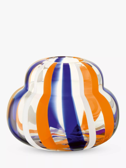 LSA International Folk Glass Vase, H19cm, Orange/Blue - image 1
