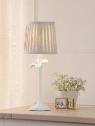 Laura Ashley Eleni Pleated Shade Floral Table Lamp, White