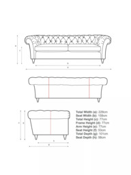 John Lewis Cromwell Chesterfield Grand 4 Seater Leather Sofa, Light Leg, Demetra Light Tan - thumbnail 3