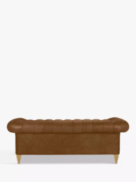 John Lewis Cromwell Chesterfield Grand 4 Seater Leather Sofa, Light Leg, Demetra Light Tan - thumbnail 2