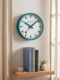 Mondaine Limited Edition Official Swiss Railways Wall Clock, 25cm, Transformative Teal - thumbnail 4