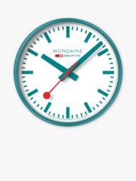Mondaine Limited Edition Official Swiss Railways Wall Clock, 25cm, Transformative Teal