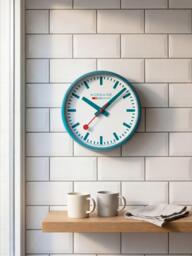 Mondaine Limited Edition Official Swiss Railways Wall Clock, 25cm, Transformative Teal - thumbnail 5