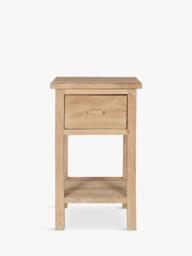 nkuku Vivan 1 Drawer Mango Wood Bedside Table, Natural Wood