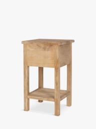 nkuku Vivan 1 Drawer Mango Wood Bedside Table, Natural Wood - thumbnail 3
