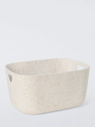 John Lewis Felt Storage Box, Medium, Ecru - thumbnail 1