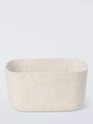 John Lewis Felt Storage Box, Medium, Ecru - thumbnail 2
