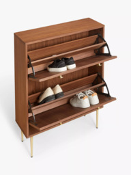John Lewis Harvard Wide Shoe Storage Unit, Walnut - thumbnail 4