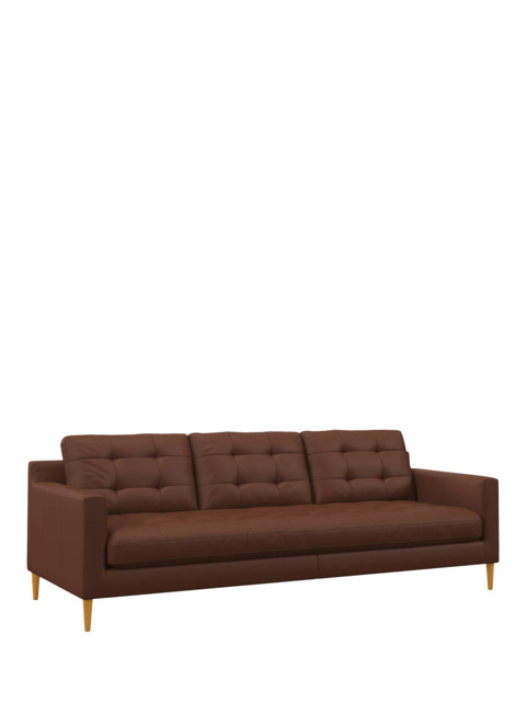 John Lewis Draper II Grand 4 Seater Leather Sofa, Light Leg - image 1