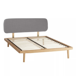 John Lewis Bow Upholstered Headboard Bed Frame, King Size, Oak - thumbnail 1