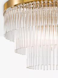 John Lewis Shiminista Chandelier Flush Ceiling Light, Matte Brass - thumbnail 4